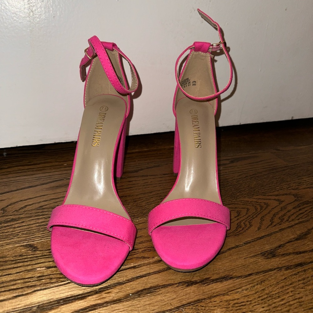 Dream Pairs Fuchsia Ankle Strap Heels